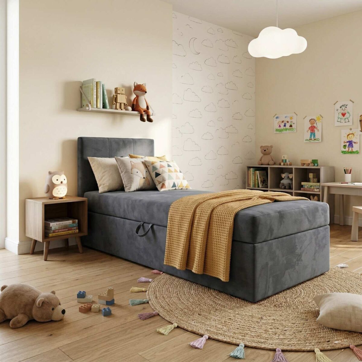 Łóżko kontynentalne Solo 90x200 pojedyncze