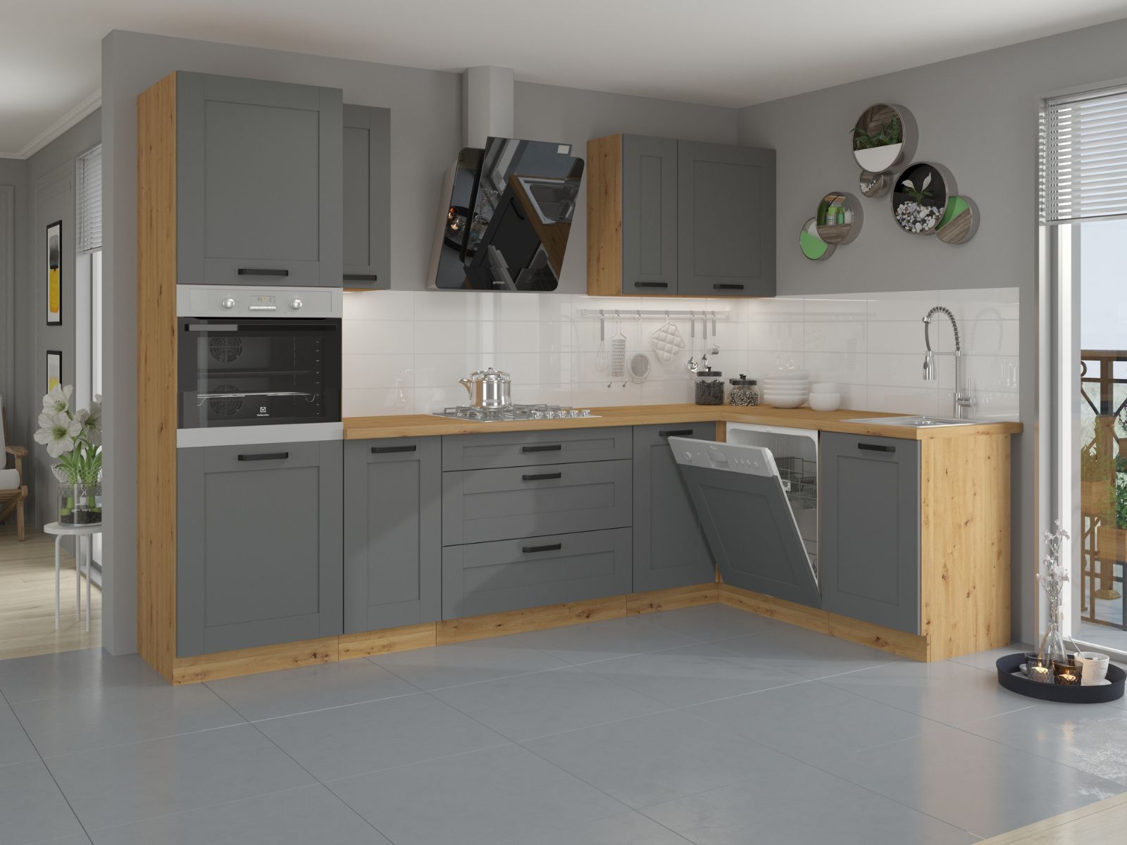 Luna DUSTGREY-AR fot.5 - Linaro Meble Kuchnia LUNA DUST GREY/AR Narożna 285x170 - obrazek 1