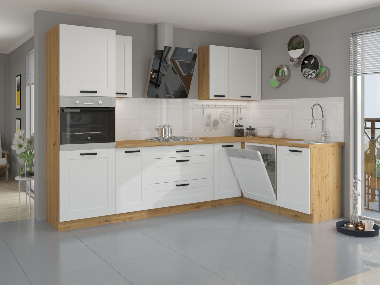Luna WH-AR fot.4 - Linaro Meble Kuchnia LUNA WH/AR Narożna 285x170 - obrazek 1