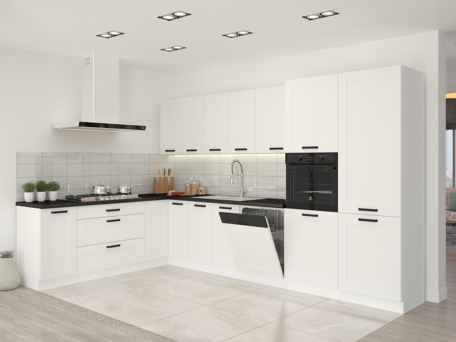 Luna WH-WH fot.5 - Linaro Meble Kuchnia LUNA WH/WH Narożna 210x350 - obrazek 1